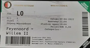 Toegangskaart Feyenoord – Willem II