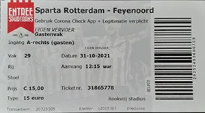 Toegangskaart Sparta Rotterdam – Feyenoord