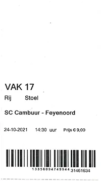 Toegangskaart Cambuur – Feyenoord