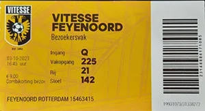 Toegangskaart Vitesse – Feyenoord