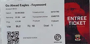 Toegangskaart Go Ahead Eagles – Feyenoord