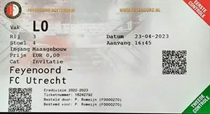 Toegangskaart Feyenoord – FC Utrecht