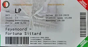 Toegangskaart Feyenoord – Fortuna Sittard