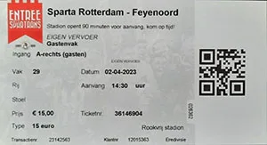 Toegangskaart Sparta Rotterdam – Feyenoord
