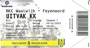 Toegangskaart RKC Waalwijk – Feyenoord