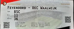 Toegangskaart Feyenoord – RKC Waalwijk