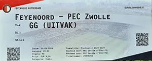 Toegangskaart Feyenoord – FC Zwolle