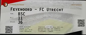 Toegangskaart Feyenoord – FC Utrecht