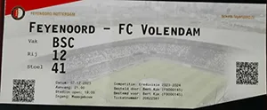 Toegangskaart Feyenoord – FC Volendam