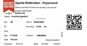 Toegangskaart Sparta Rotterdam – Feyenoord
