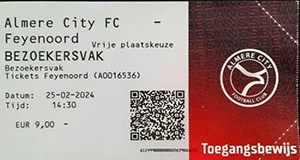 Toegangskaart Almere City FC – Feyenoord