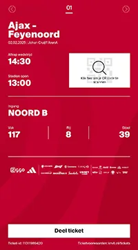 Toegangskaart AFC Ajax – Feyenoord