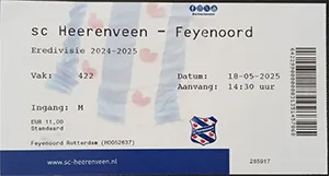 Toegangskaart sc Heerenveen – Feyenoord
