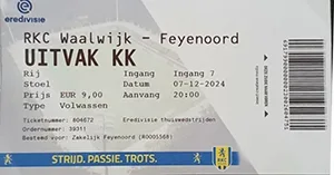 Toegangskaart RKC Waalwijk – Feyenoord