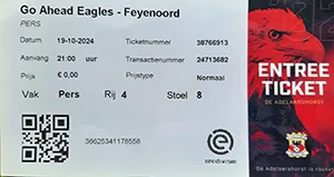 Toegangskaart Go Ahead Eagles – Feyenoord
