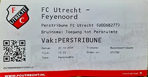 Toegangskaart FC Utrecht – Feyenoord