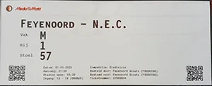Toegangskaart Feyenoord – SC NEC