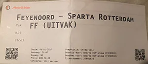 Toegangskaart Feyenoord – Sparta Rotterdam