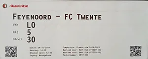 Toegangskaart Feyenoord – FC Twente