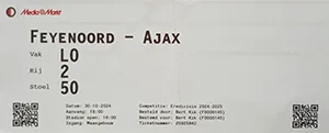 Toegangskaart Feyenoord – AFC Ajax