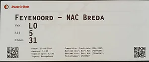 Toegangskaart Feyenoord – NAC Breda