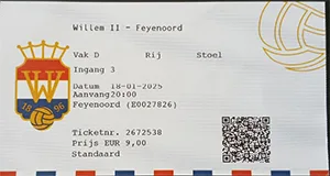 Toegangskaart Willem II – Feyenoord