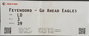 Toegangskaart Feyenoord – Go Ahead Eagles