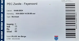 Toegangskaart FC Zwolle – Feyenoord