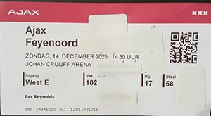 Toegangskaart AFC Ajax – Feyenoord