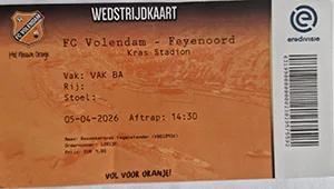 Toegangskaart FC Volendam – Feyenoord