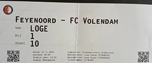 Toegangskaart Feyenoord – FC Volendam