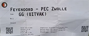 Toegangskaart Feyenoord – FC Zwolle