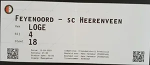Toegangskaart Feyenoord – sc Heerenveen