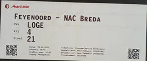 Toegangskaart Feyenoord – NAC Breda