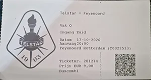 Toegangskaart Telstar – Feyenoord
