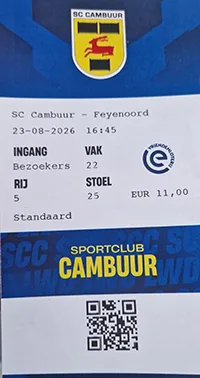 Toegangskaart Cambuur – Feyenoord