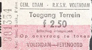 Toegangskaart FC Volendam – Feyenoord