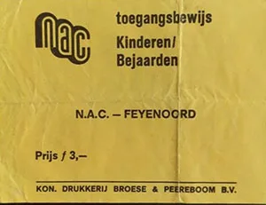 Toegangskaart NAC Breda – Feyenoord