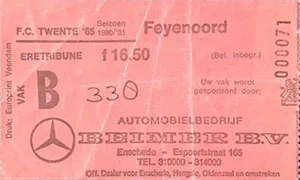 Toegangskaart FC Twente – Feyenoord