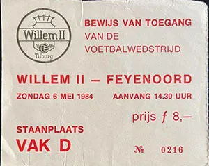 Toegangskaart Willem II – Feyenoord