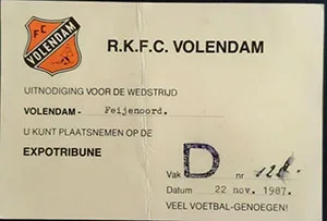 Toegangskaart FC Volendam – Feyenoord